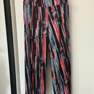 Colorful Striped Wide-Leg Pants